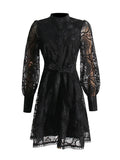 Dadizhimu Court Style Dress 2025 Spring New Embroidery Lace Niche Design Feeling Waist Thin Dress Woman