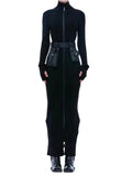 Dadizhimu Dress 2025 Summer New Pocket Belt Design Waist Thin Knitwear Dress Woman