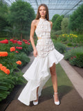 Dadizhimu Banquet Dress Dress 2025 Spring New Famous Embroidered Lotus Leaves Side Of The Body-Cuffed Dress Woman Trendy