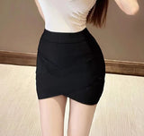 Dadizhimu Sexy Crossover Skirt High-Waisted Mini-Banded Hip Dress Night Shop Half-Dress Short Skirt Women's Night Club
