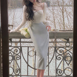 Dadizhimu Bone Thoracic Dress Women Summer Tight Body Chic Slings Niche Design Hepburn Wind Gibe Waist Skirt Party Dress Dress