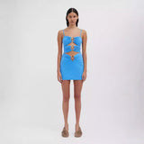 Dadizhimu Wind High Quality Women's Dress Slings Low-Chested Sexy Hollow Bodyd Banding Skirt