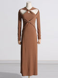 Dadizhimu Style Dress Dress Dress 2025 Summer New Hollow Kinesi Design Slim Thin Dress Dress Woman