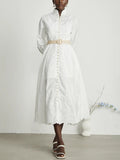 Dadizhimu Show High-End Long Dress 2025 Show Heavy Industry Embroidery Design Lantern Sleeves To The Skinny Dress Woman