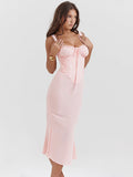 Dadizhimu Wears Hottie Sling Pink Dress Female Feeld Back To The Long Dress Dress Of The Fish Tail