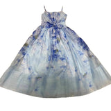 Dadizhimu Elegant Wind Girded Lumbar Dress 2025 New Fashion Print Slings With Skinny Dress Women's Summer