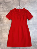 Dadizhimu Spring And Summer New Round Neck Short Sleeve Retro Drill Delicate Sufflit Dress With Waist Short Dress French Heavy Industry Dress