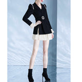 Dadizhimu Design Suit Dress 2024 Women's Autumn New French Fake Two Spliced Lantern Skirt