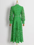 Dadizhimu Elegant Wind 2025 Spring New Collar Embroidery Hollow Niche Design Feeling Waist Thin Dress Dress Woman