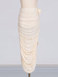 Dadizhimu Name Wind 2025 Spring New Fashion Fold Three-Dimensional Flower Top + Left Hip Skirt Suit Woman