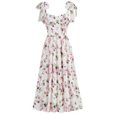 Dadizhimu New High-End Sexy Shoulder Strap Sling Skirt Female Sense Print Large Swing Long Dress