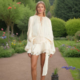 Dadizhimu Famous Wind 2025 Spring New Fashion Niche Pure Desire Hollow Pressure Fluttering With Dress Woman Trend