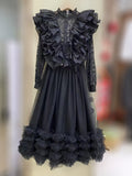 Dadizhimu And Summer 2024 New Round Collar Lace Splicing Layer Layer Lotus Side Long Skirt Splicing Mesh Set Woman