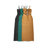 Dadizhimu Fashion Sexy Open Breast Slings Tight Long Dress Personality Heavy Industry Knit High-Lomb Banding Skirt