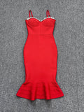 Dadizhimu Sexy Picts With Body Babes Hanging Dress Women Autumn Tight Body Slim Elastic Bag Hip Fishtail Bandage Skirt
