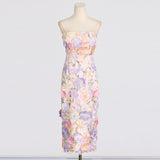 Dadizhimu Elegant Style Dress 2025 New Design Three-Dimensional Flower Embroidery Body Slimming Corset Dress Woman
