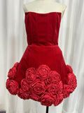 Dadizhimu 2024 Early Autumn New Breast-Wear Three-Dimensional Flower Fluffy Dress French Dress Dress