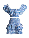 Dadizhimu Spring High-End New French Temperament Short Top High Waist Short Skirt Sexy Two-Set Suit Female Trend