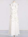 Dadizhimu Three-Dimensional Flower A-Shaped Dress 2025 Spring And Summer New Splicing Collar High-End Thin Dress Woman