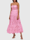 Dadizhimu Wind Solid Color Palette Long Dress 2025 New Niche Design Embroidery Hooked Waist Thin Dress Dress Woman