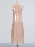 Dadizhimu Famous Style Dress Dress 2025 New Waist Display Thin Round Collar Pearl Side Design High-End Dress Dress Woman