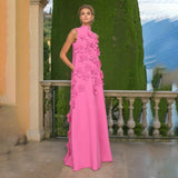 Dadizhimu Three-Dimensional Flower A-Shaped Dress 2025 Spring And Summer New Splicing Collar High-End Thin Dress Woman