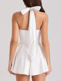 Dadizhimu Hot Girl Wind Dark V Solid Dress 2025 New Fish Bone Collar Lumbar Thin-Necked Dress Woman Summer