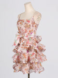 Dadizhimu Spice Girls Short Dress 2025 Spring New Collar Printing Tie With Thin Sling Dress Female Tide