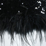 Dadizhimu Feather Dress Autumn And Winter New Small Black Dress Famous Temperament Banquet Annual Small Dress Girl