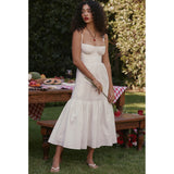 Dadizhimu Women's Clothing INS Pure-Bbreed Sling Skirt Cotton Tatin White Dress Dress Women Summer Sweet And Spicy