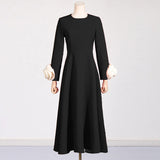 Dadizhimu Temperament Elegant Wind 2025 Spring New Fashion Splicing Three-Dimensional Roses To Thin Dress Women