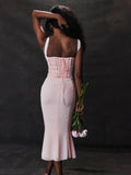 Dadizhimu Wears Hottie Sling Pink Dress Female Feeld Back To The Long Dress Dress Of The Fish Tail