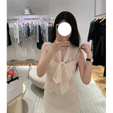 Dadizhimu Sister Exquisite Line Leading Sleeveless Pure Lust Lace Jersey French Design Temperament With Thin Tops Women