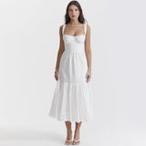 Dadizhimu Women's Clothing INS Pure-Bbreed Sling Skirt Cotton Tatin White Dress Dress Women Summer Sweet And Spicy