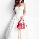 Dadizhimu Dress Hottie Girl Sexy V Tie Sling Mid-Long Dress To The Waist Show Skinny Back Dress Dress Woman