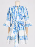 Dadizhimu Temperament Seaside Resort Style Collar Skirt 2025 New Design Printing Collar Collar Dress Woman