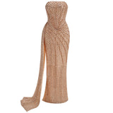 Dadizhimu Women's Party Club Dress Dress A Word Wrapped In Bra Fish Bone Side Open Dress Woman