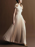Dadizhimu Windy Big Flower Dress Dress 2025 Summer New Sexy V Collar High-Rise 100-Fold Long Dress Woman
