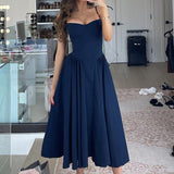 Dadizhimu Women's Clothing On The New Hot Girl Sexy V Tie Slings Mid-Length Dress To The Waist Showing Thin Back Dress