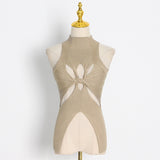 Dadizhimu Fashion Tying Tying Design 2025 New Irregular Swing Sleeveless High-Collar Knitting Vest
