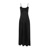 Dadizhimu Women's New Sexy Sling Skirt Dress Bodyd Back Dress Black Dress Women's Evening Dress