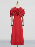 Dadizhimu Famous Style Dress 2025 Spring New Fashion Collar Flowers Splicing High-End Feel Dress Woman