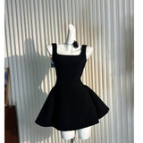 Dadizhimu Black Sling With Black Slings With Thin New Elegant Retro Short Dress Dress Banquet Dress Dress Dress Dress Girl