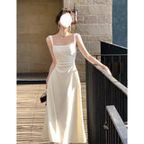 Dadizhimu Hanging Dress Women's New A-Flode French-Style Waist-Sensitive Design Temperament Dress Dress Long Dress