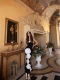 Dadizhimu Women's Three-Dimensional Flower Thigh Dress Female Light Luxury High-End Temperament Long Sleeveless Fishtail Banded Skirt