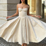 Dadizhimu Dress Hottie Girl Sexy V Tie Sling Mid-Long Dress To The Waist Show Skinny Back Dress Dress Woman