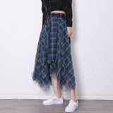 Dadizhimu Version Of Temperament High-Waisted Grid Half-Dress Girl 2025 Spring New Ins Commute Medium And Thin A Word