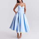 Dadizhimu Pastoral Sling Skirt 2025 New Fashion Flowers High Waist Slim Slim Sexy Poneng Dress Woman