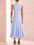 Dadizhimu Hollow Lace Collar Dress 2025 New Sleeveless Lotus Leaf Side Dress Dress Woman