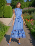 Dadizhimu Famous Wind Dress Woman 2025 Spring New Embroidery Splicing Hollow Waist Thin Dress